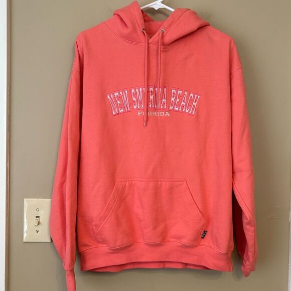 No Brand Tops - New Smyrna Beach Florida Coral Pullover Hoodie Sweatshirt Large Embroidered